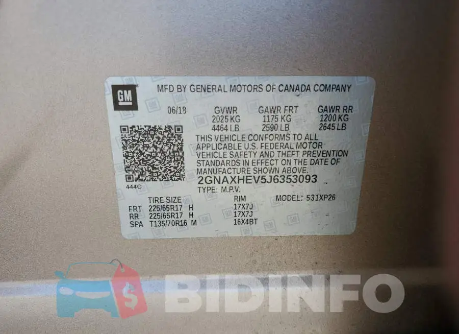 2GNAXHEV5J6353093 Photo# 14