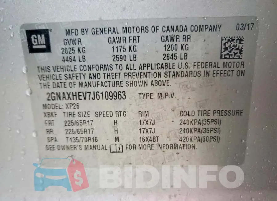 2GNAXHEV7J6109963 Photo# 14