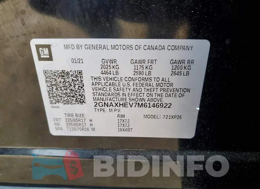 2GNAXHEV7M6146922 Photo# 13