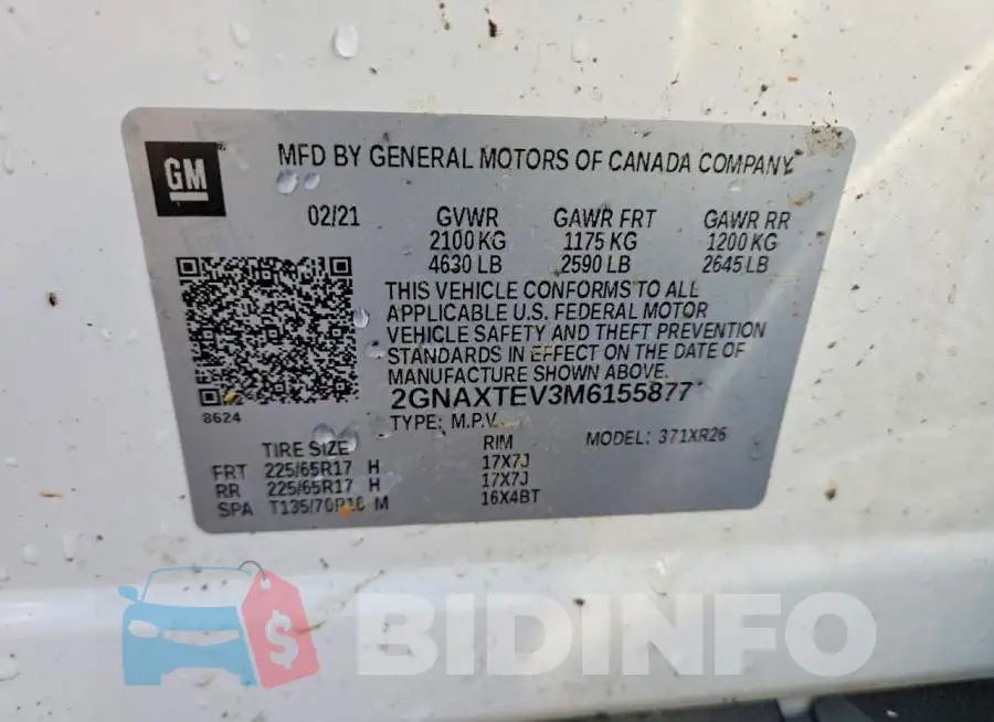 2GNAXTEV3M6155877 Photo# 13