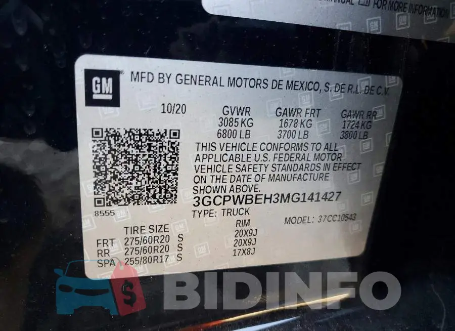 3GCPWBEH3MG141427 Photo# 12