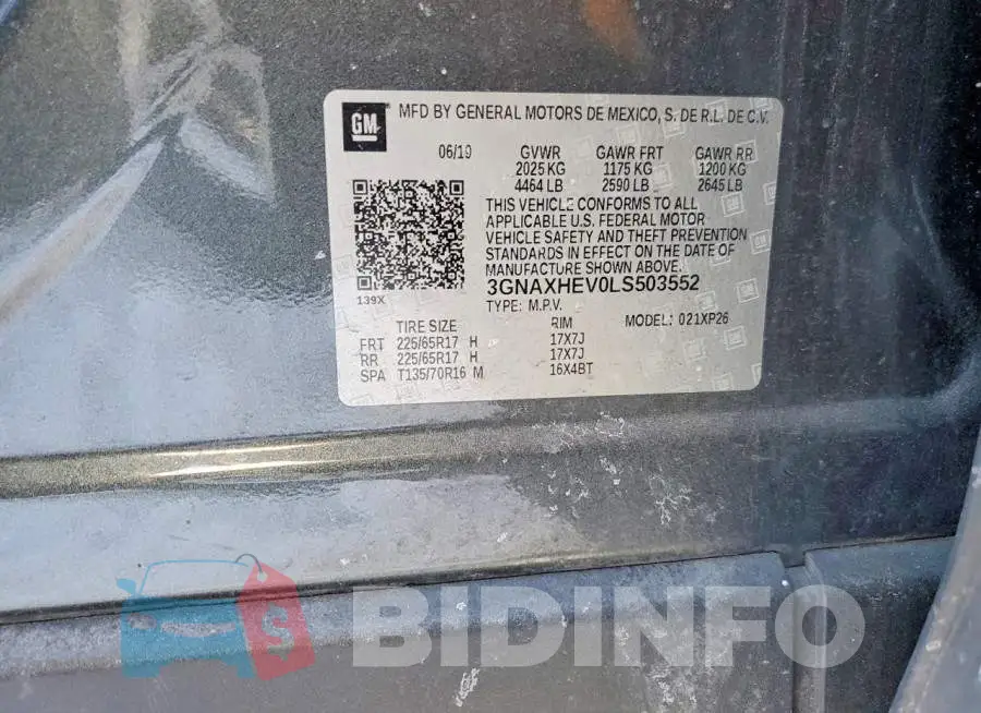 3GNAXHEV0LS503552 Photo# 12