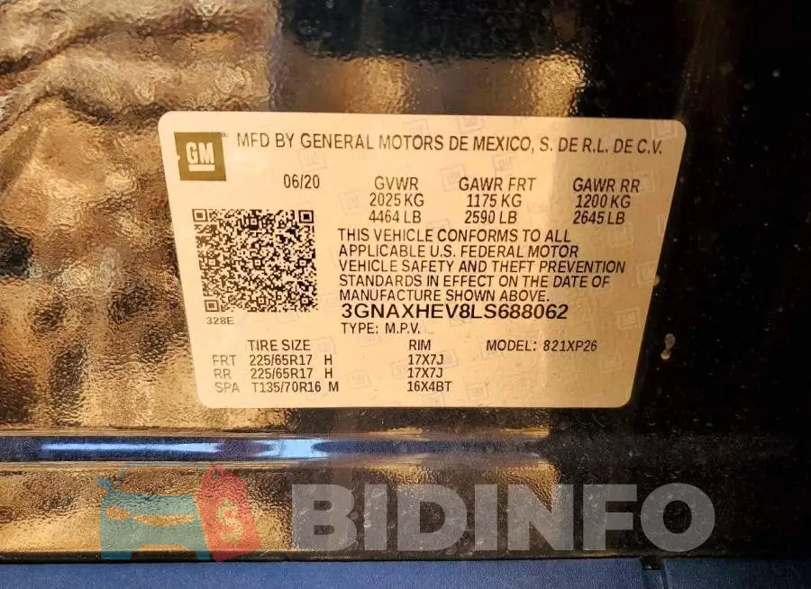 3GNAXHEV8LS688062 Photo# 13