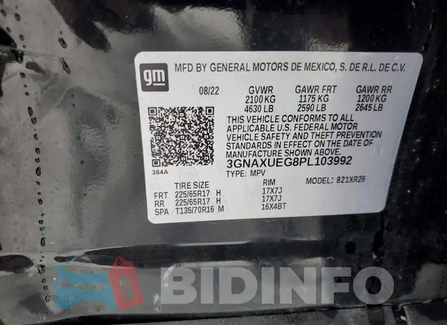 3GNAXUEG8PL103992 Photo# 13