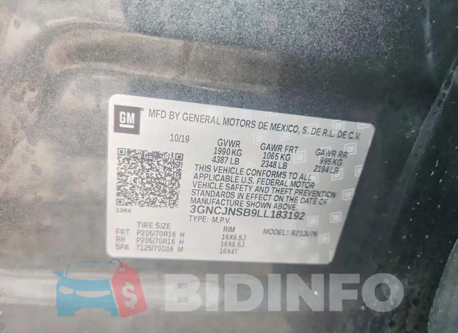 3GNCJNSB9LL183192 Photo# 12