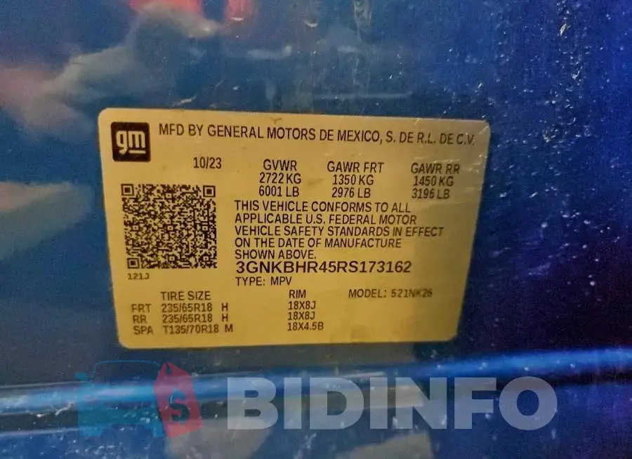 3GNKBHR45RS173162 Photo# 13