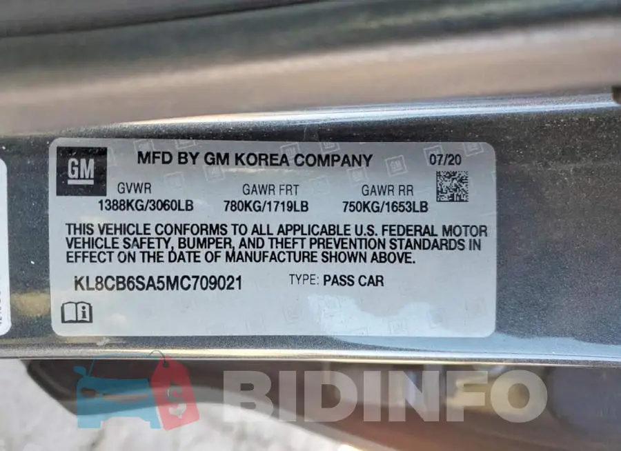 KL8CB6SA5MC709021 Photo# 12