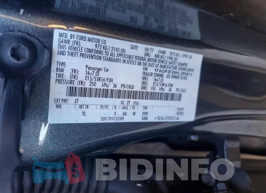 1FADP3F29HL269413 Photo# 12