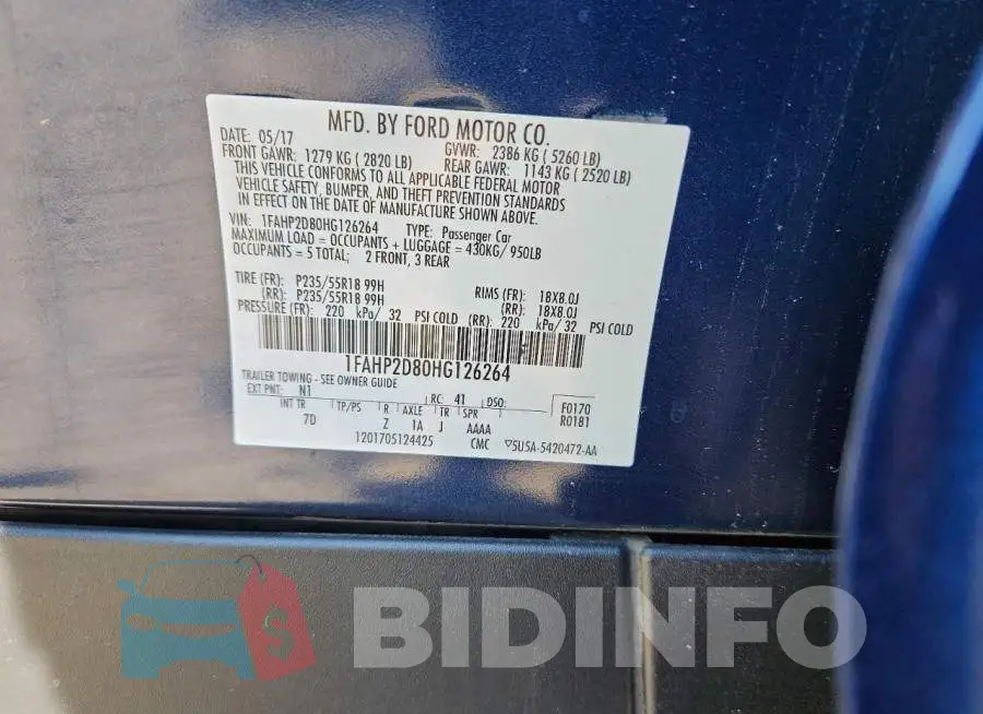1FAHP2D80HG126264 Photo# 12