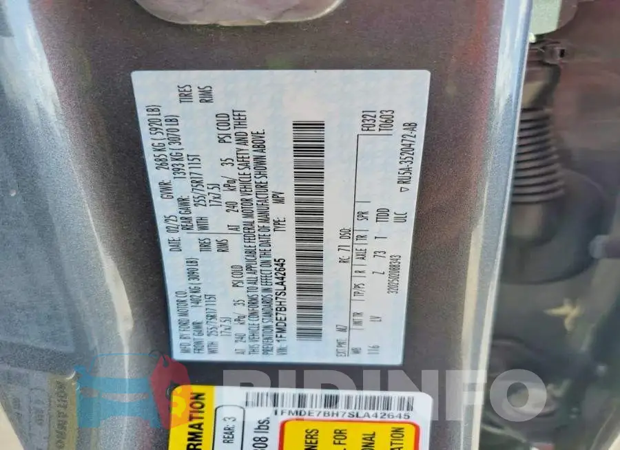 1FMDE7BH7SLA42645 Photo# 14