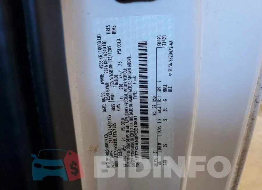 1FT7X2BN0PEE10891 Photo# 11