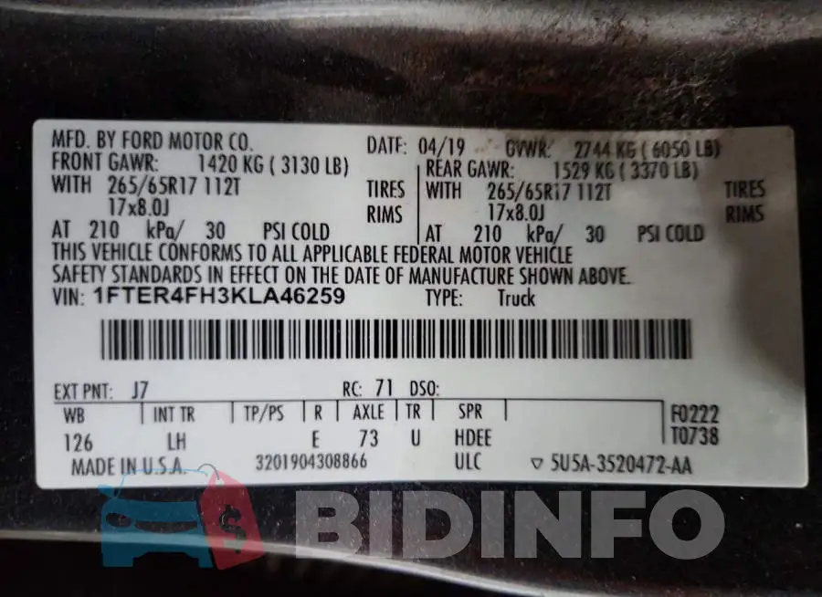 1FTER4FH3KLA46259 Photo# 12