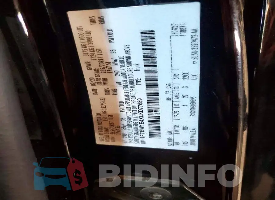 1FTEW1E4XLKD77689 Photo# 12