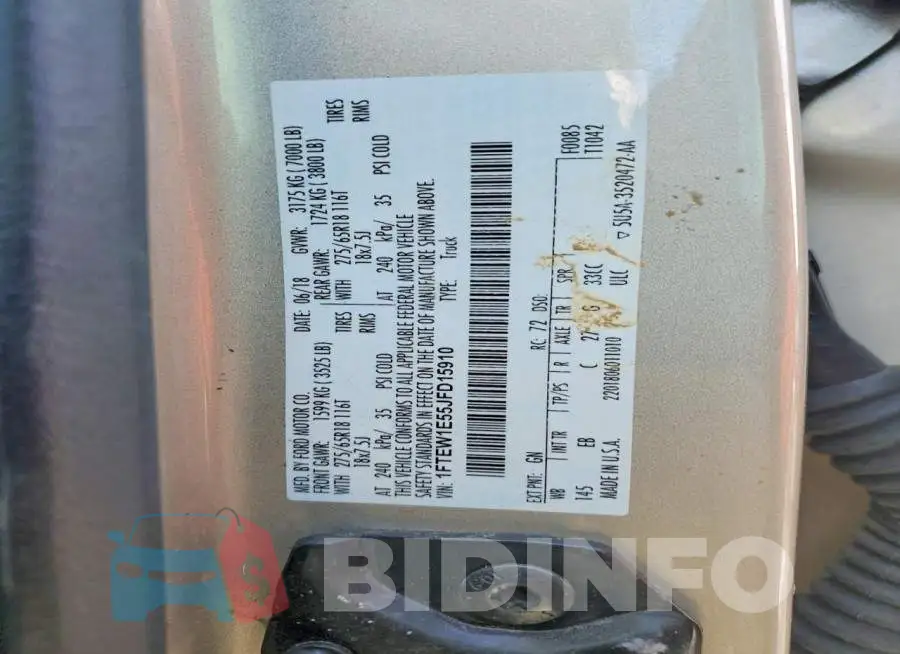 1FTEW1E55JFD15910 Photo# 12