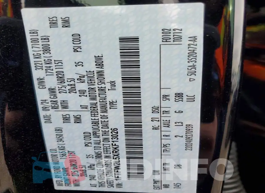 1FTFW2L5XRKF13026 Photo# 12