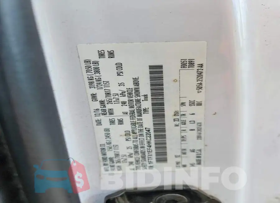 1FTFX1EF4HKC22047 Photo# 12