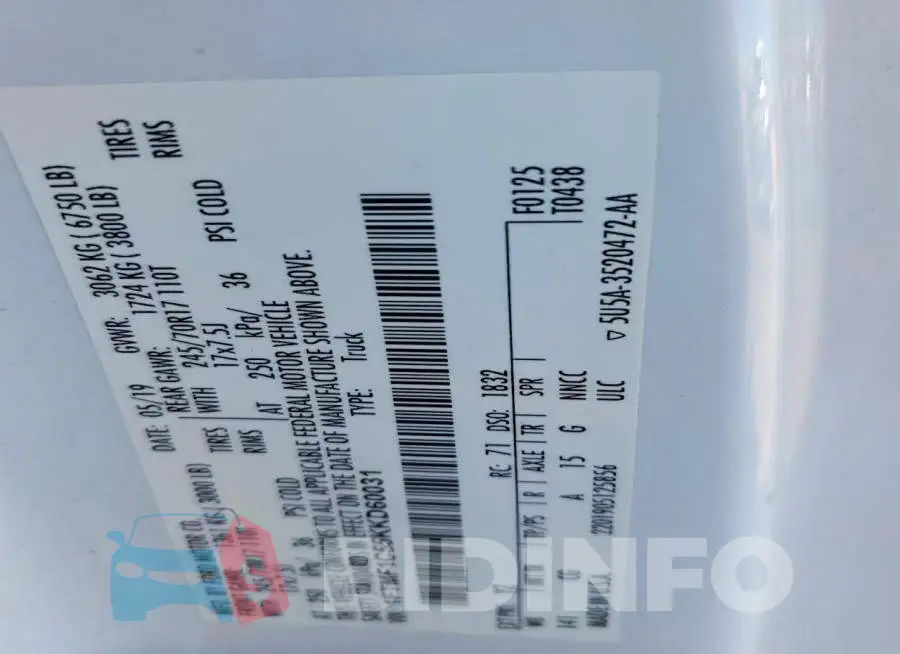 1FTMF1C55KKD60031 Photo# 13