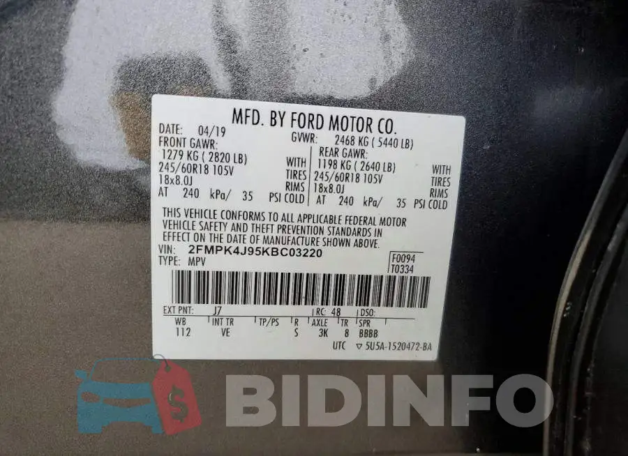 2FMPK4J95KBC03220 Photo# 13