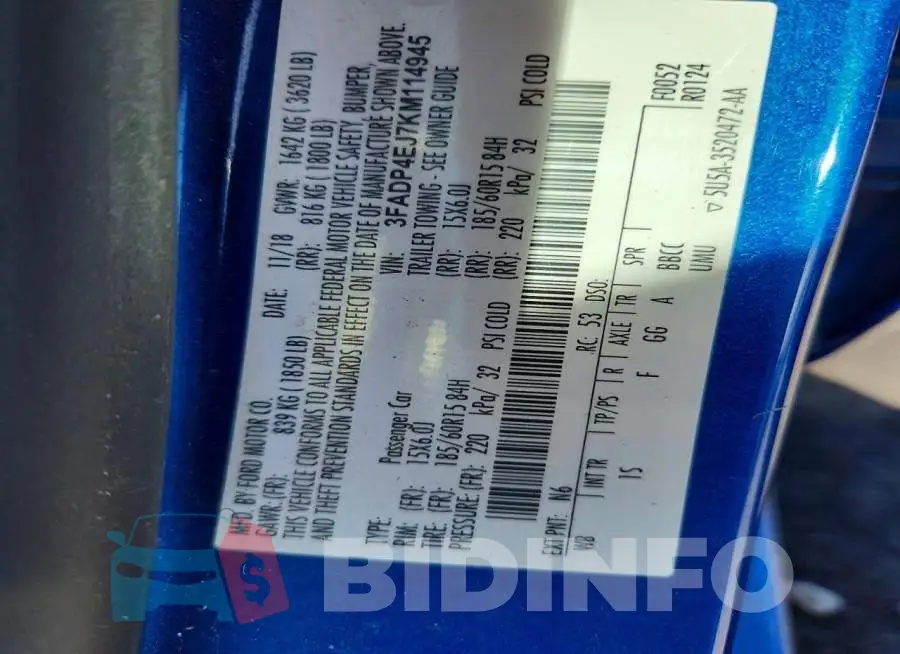 3FADP4EJ7KM114945 Photo# 12