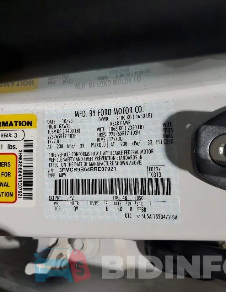 3FMCR9B64RRE07921 Photo# 14