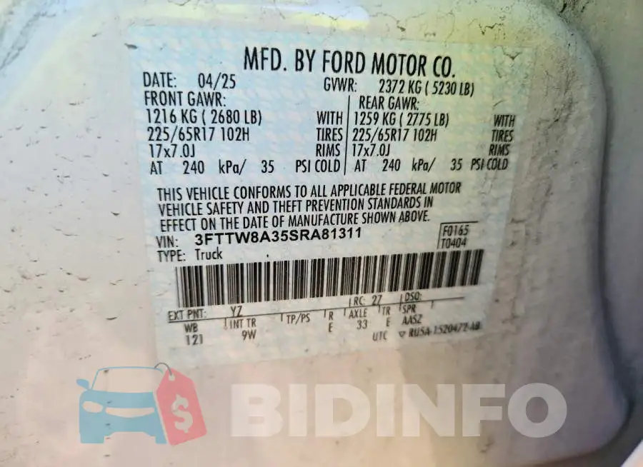 3FTTW8A35SRA81311 Photo# 13