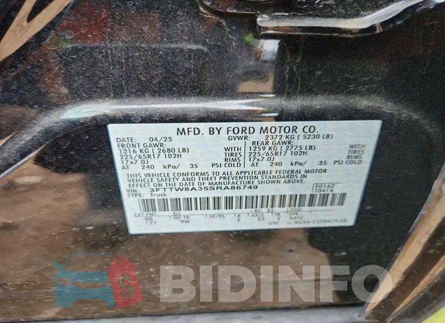 3FTTW8A35SRA86749 Photo# 12