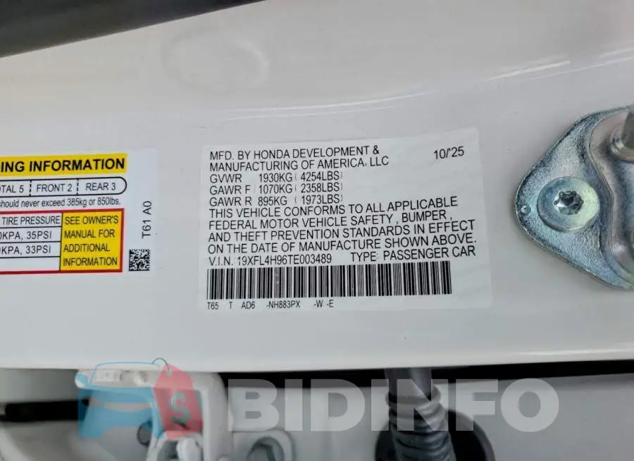19XFL4H96TE003489 Photo# 12