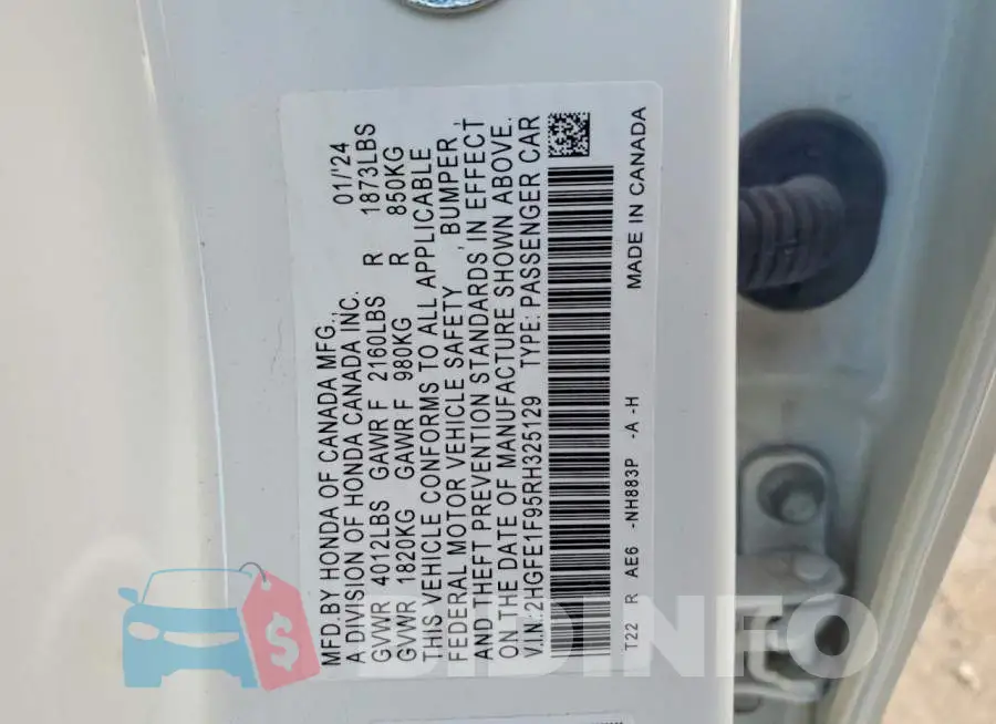 2HGFE1F95RH325129 Photo# 12
