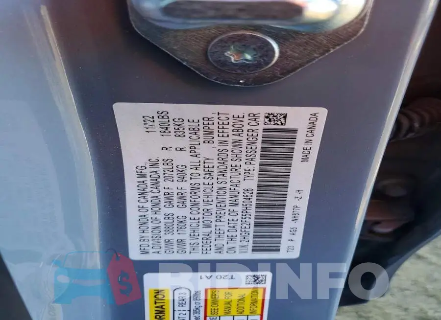 2HGFE2F55PH504626 Photo# 12