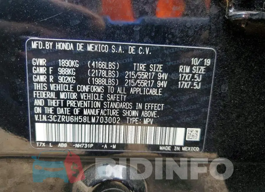 3CZRU6H58LM703002 Photo# 12