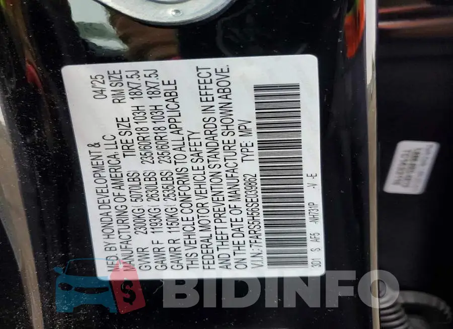 7FARS5H56SE039862 Photo# 13