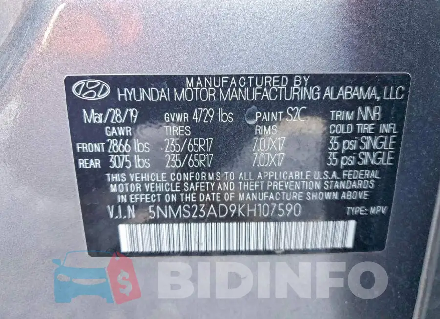 5NMS23AD9KH107590 Photo# 12