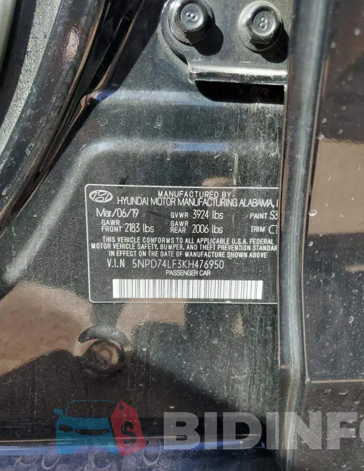 5NPD74LF3KH476950 Photo# 13