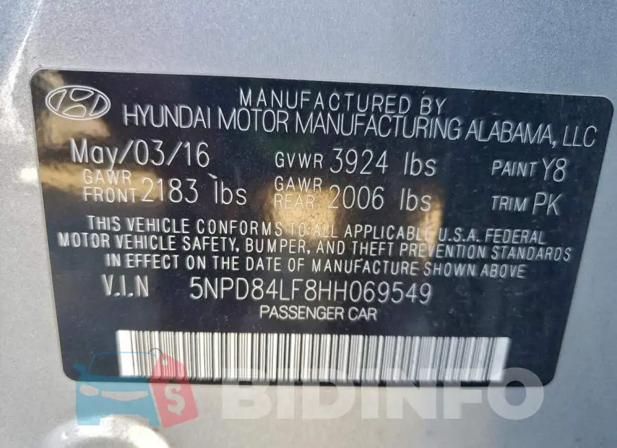 5NPD84LF8HH069549 Photo# 12