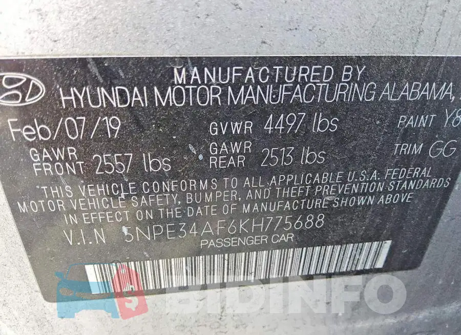 5NPE34AF6KH775688 Photo# 12