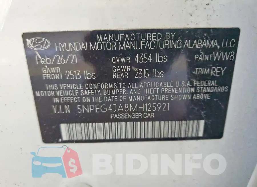 5NPEG4JA8MH125921 Photo# 12