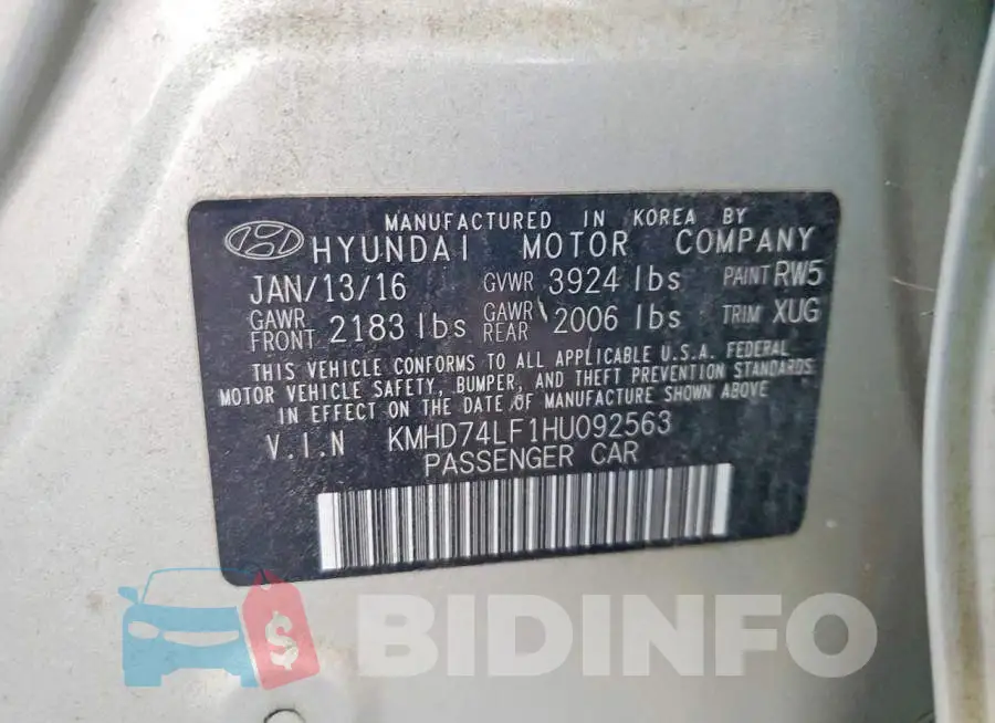 KMHD74LF1HU092563 Photo# 12