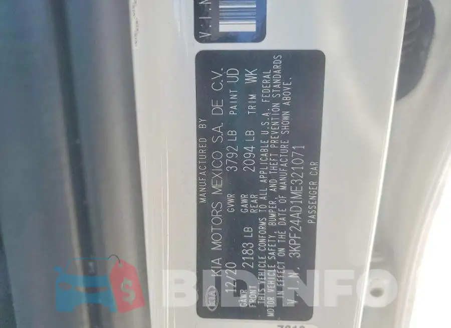3KPF24AD1ME321071 Photo# 12