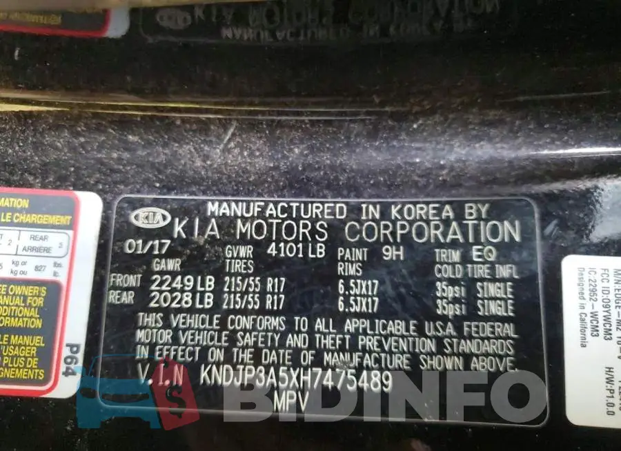 KNDJP3A5XH7475489 Photo# 12