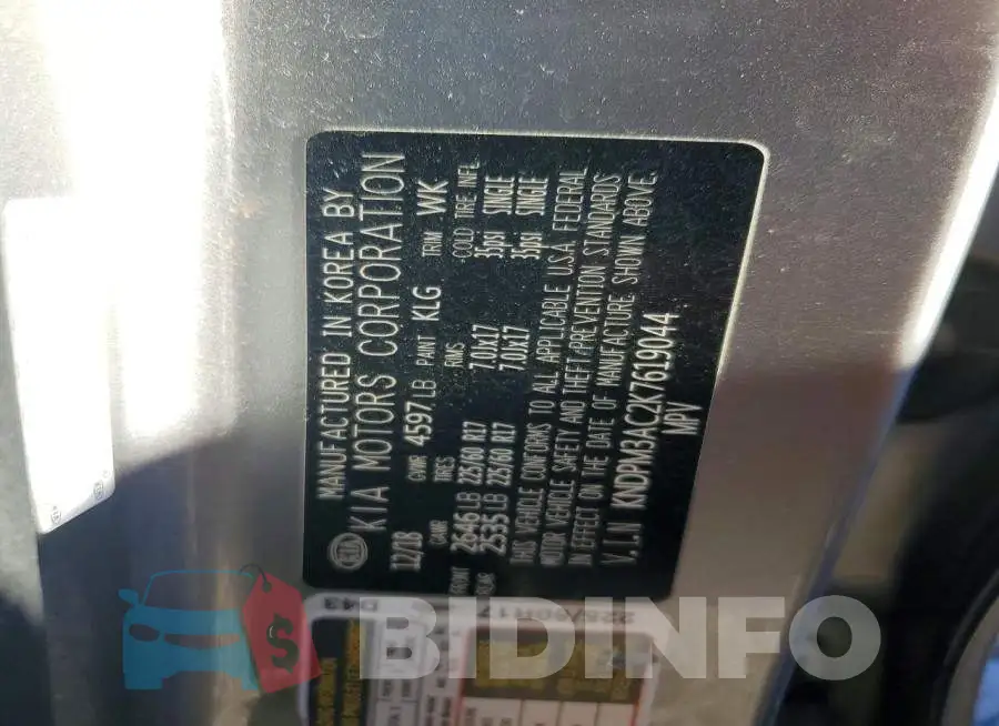 KNDPM3AC2K7619044 Photo# 13