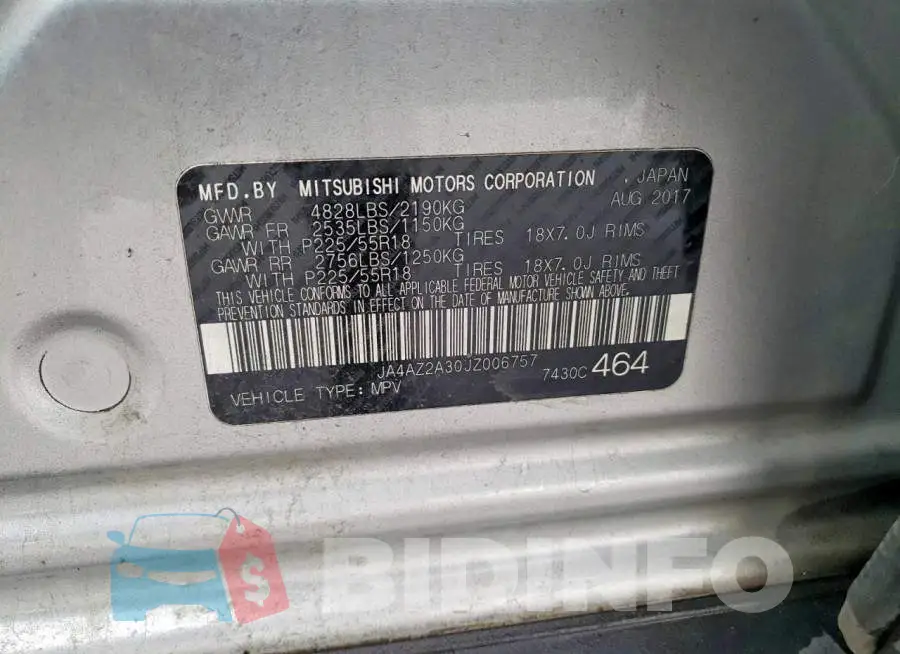 JA4AZ2A30JZ006757 Photo# 12