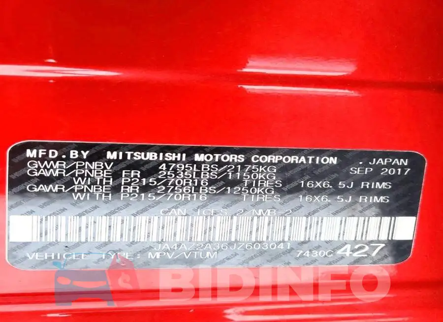 JA4AZ2A36JZ603041 Photo# 13