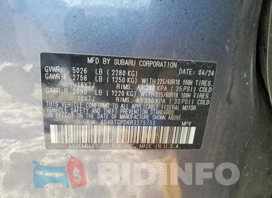 4S4BTGPD6R3275753 Photo# 13