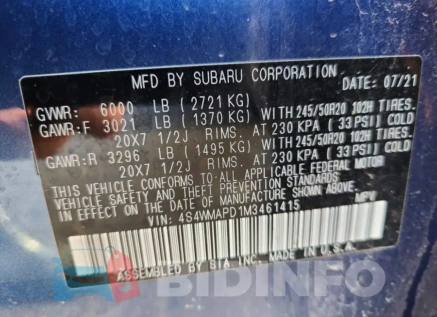 4S4WMAPD1M3461415 Photo# 12