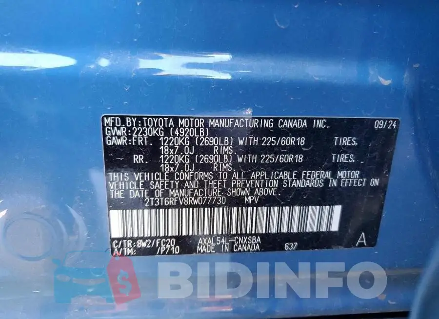 2T3T6RFV8RW077730 Photo# 13