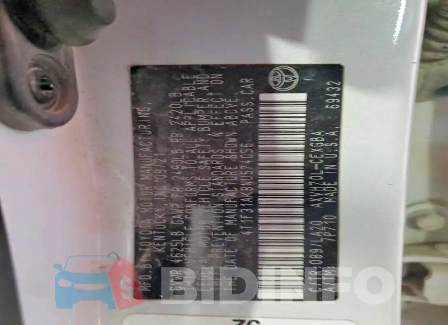 4T1F31AK8NU574056 Photo# 12