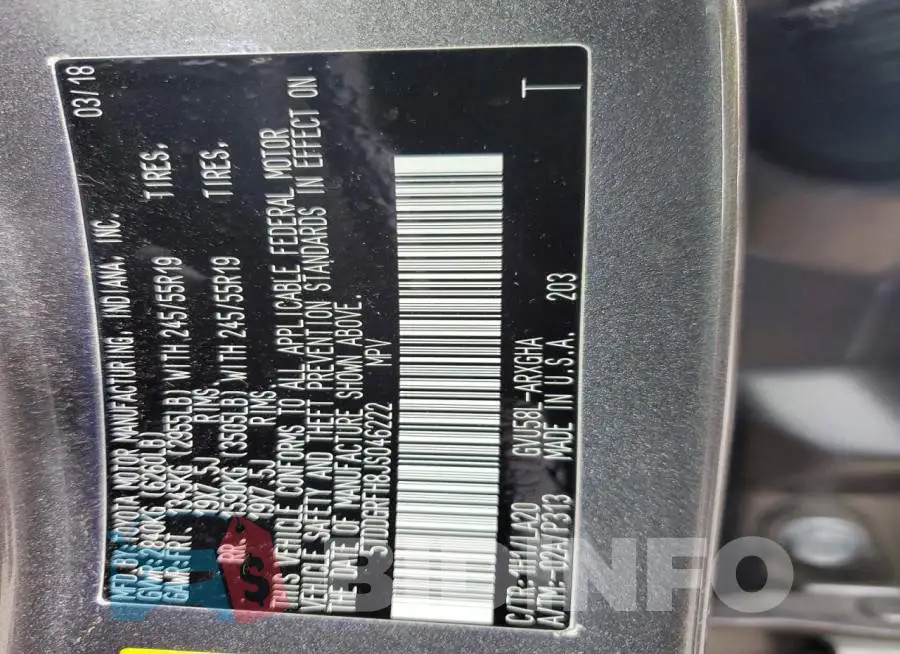 5TDDGRFH8JS046222 Photo# 13