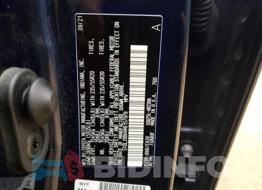 5TDLZRBH4MS157978 Photo# 13