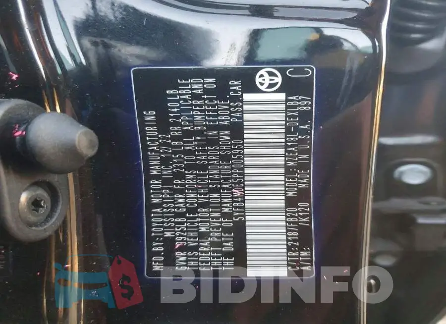 5YFB4MDE5PP005950 Photo# 12