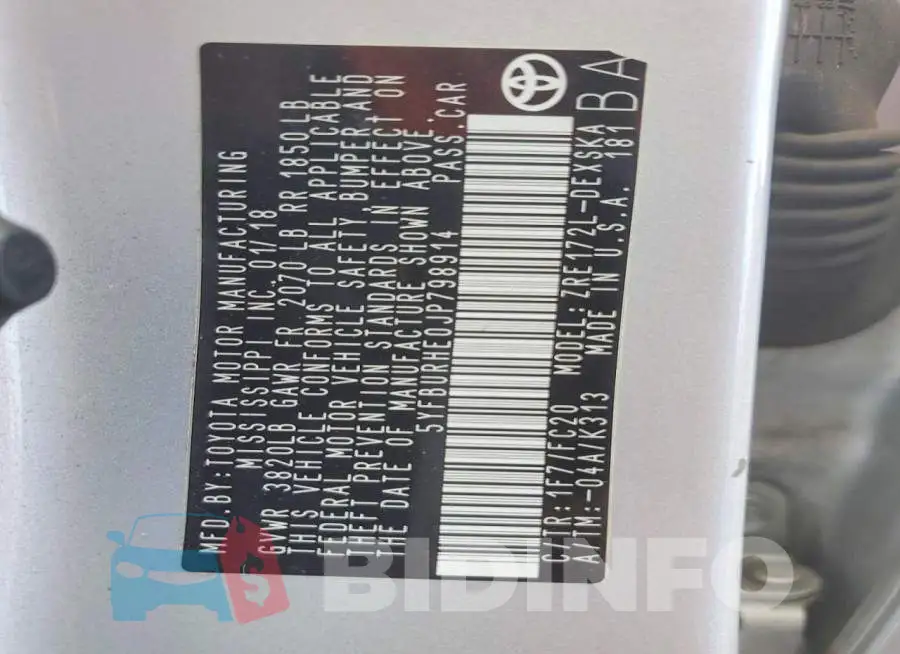 5YFBURHE0JP798914 Photo# 12